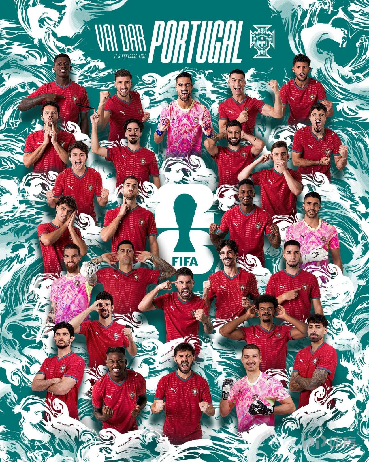 葡萄牙队世界杯号码:C罗7号、B费8号、B席10号